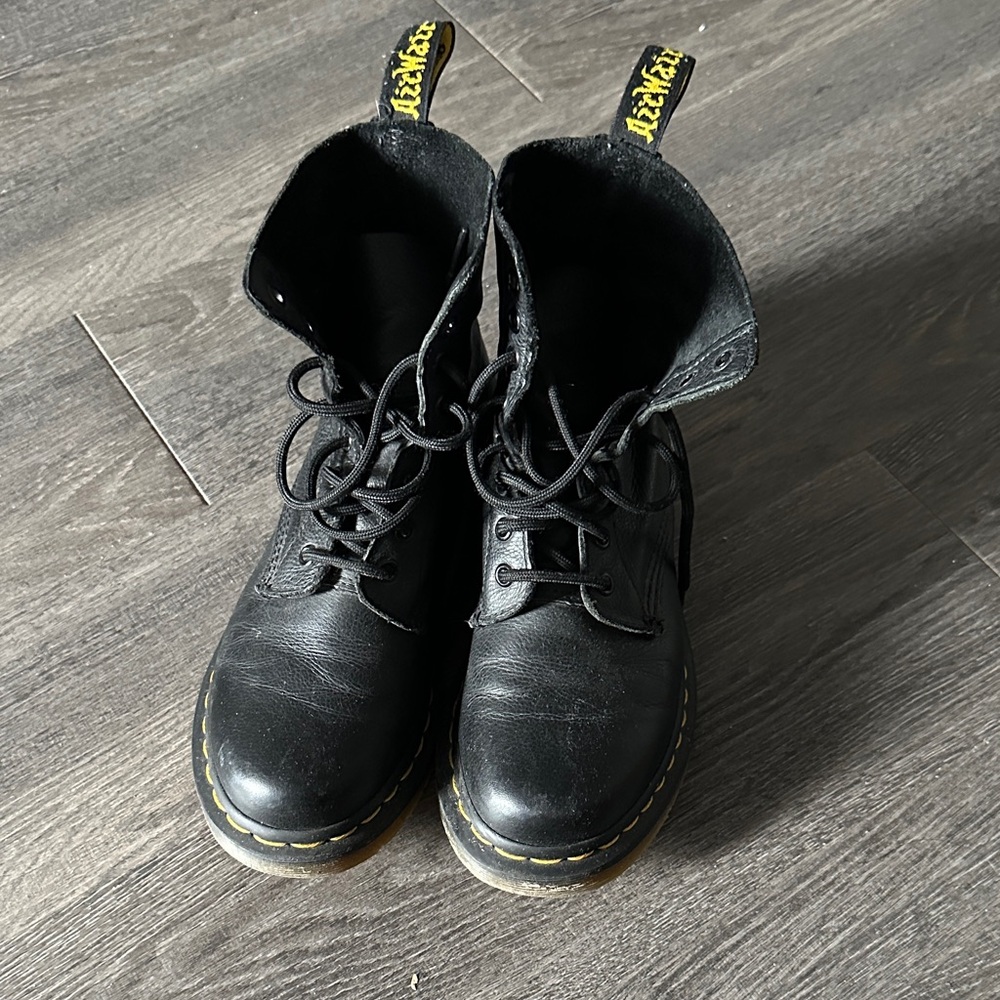 Dr. Martens Black Leather Lace-Up Boots (w/o original insoles)